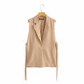 Women Vest Suit Vest Loose Solid Color