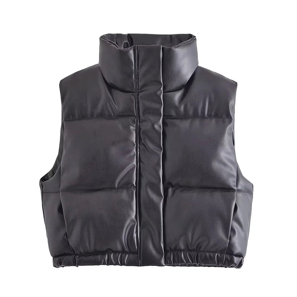 Women Vest PU Leather Vest Fashion Camisole