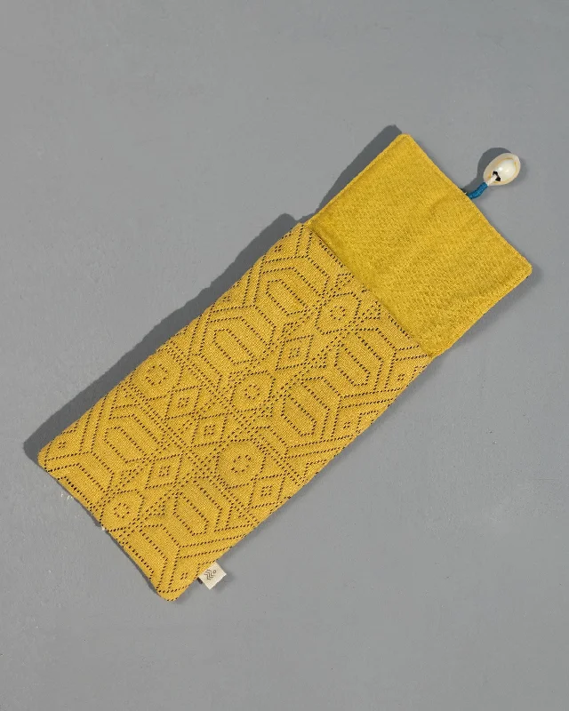 Jacquard Spectacle Case - Yellow Sleek Men's Metallic