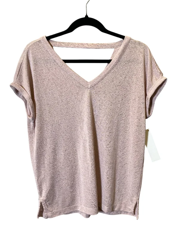 Top Short Sleeve By Loft In Pink, Size: M Laid