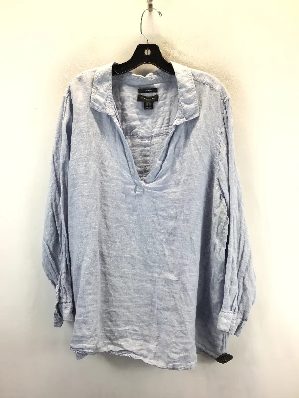 Top Long Sleeve By T Tahari In Blue, Size: 3x Artistic Men's Hand