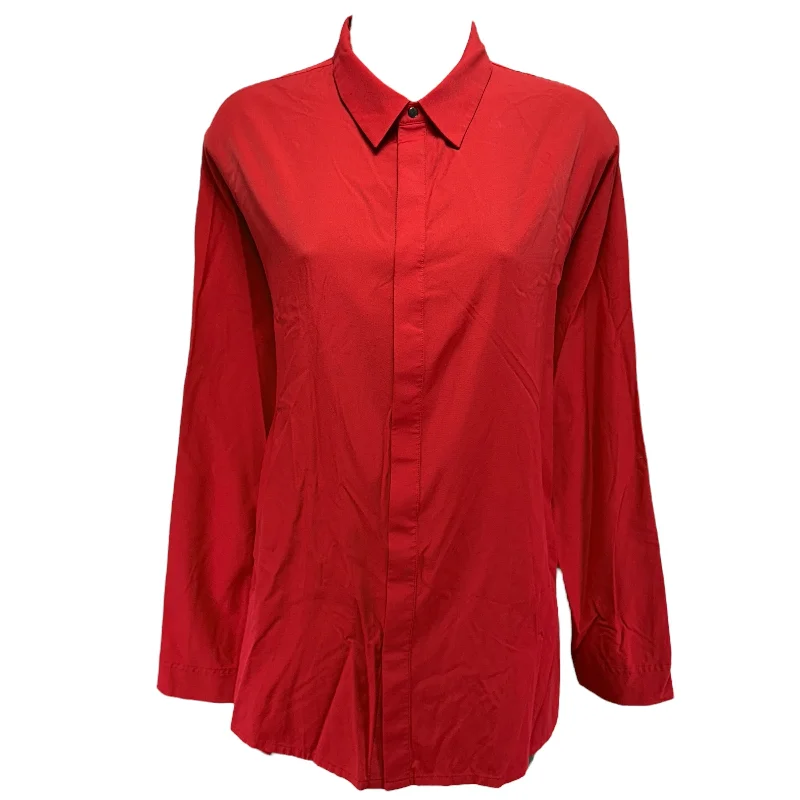 Something Cool Button Down By Aday In Red, Size: S Polished Men's Silk