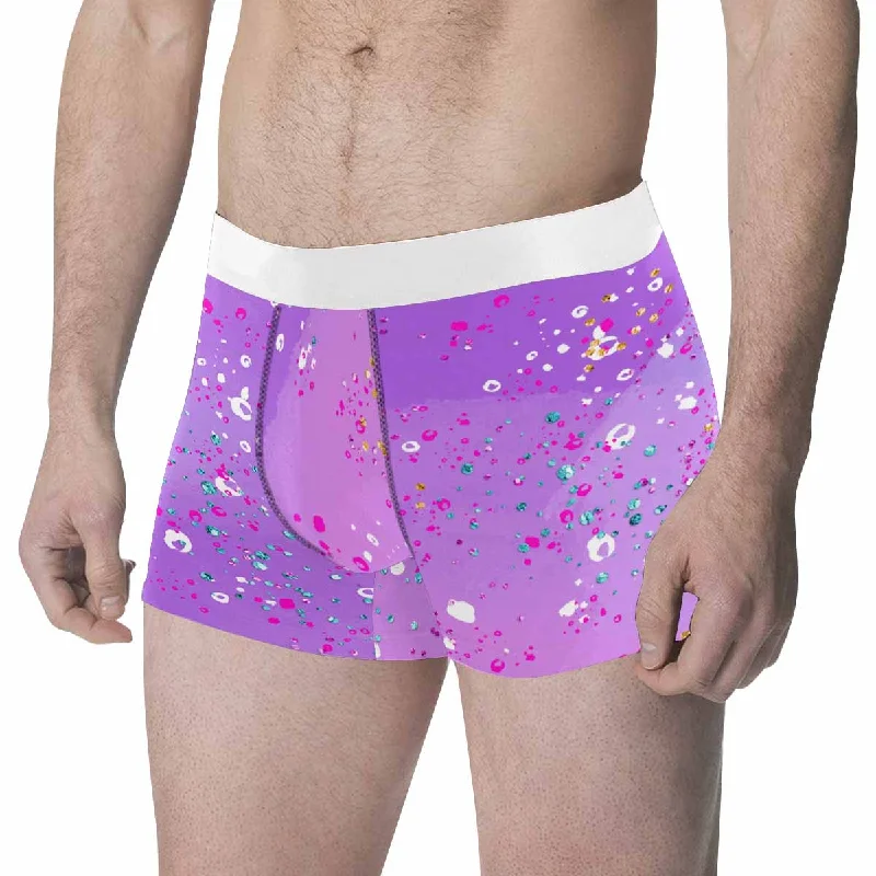 Purple Splash  Men's All Over Print Boxer Briefs (Made In AUS) Sporty Men's Athleisure 