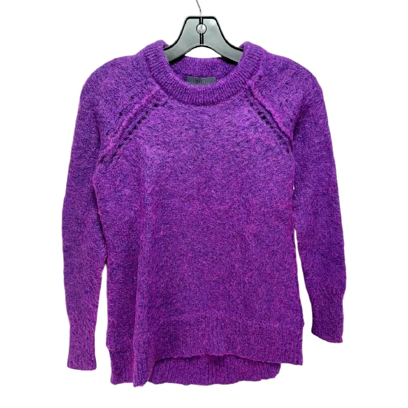 Mohair Blend Sweater By Wyatt In Purple, Size: S Minimalist Men's Casual 