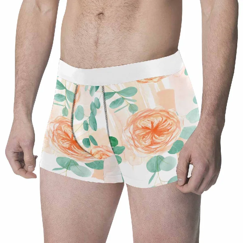 Roses and Eucalyptus Men's All Over Print Boxer Briefs (Made In AUS) Stylish Men's Neon