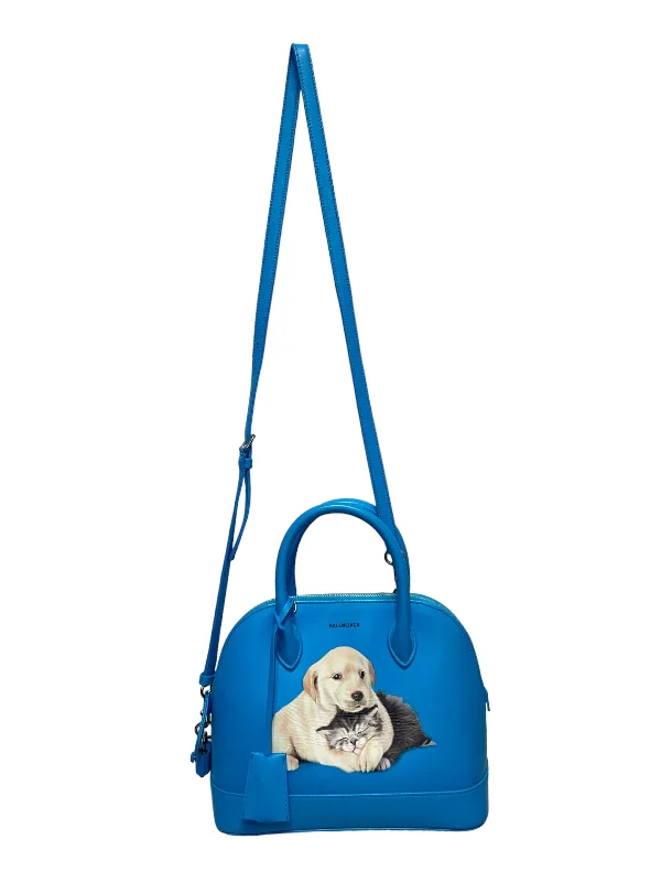 BALENCIAGA/Hand Bag/OS/Leather/BLU/puppy & kitty ville top handle Dapper Men's Bow