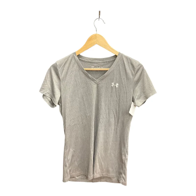 Athletic Top Short Sleeve By Under Armour In Grey, Size: M Monochromatic Office Style