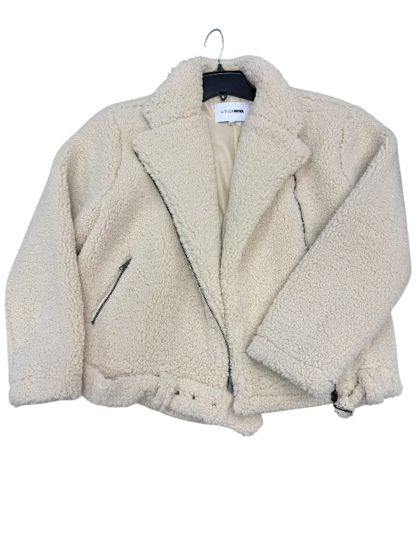 Jacket Faux Fur & Sherpa By Fashion Nova In Cream, Size: M Elegant Men's Formal 