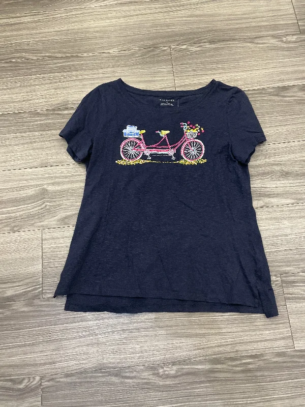 Top Short Sleeve By Talbots In Navy, Size: L Vacation