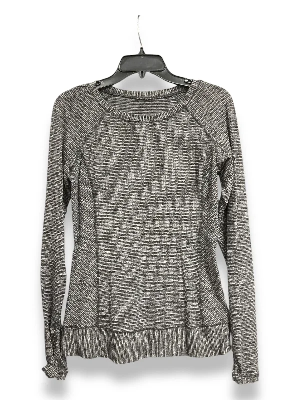 Athletic Top Long Sleeve Crewneck By Lululemon In Grey, Size: 6 Laid