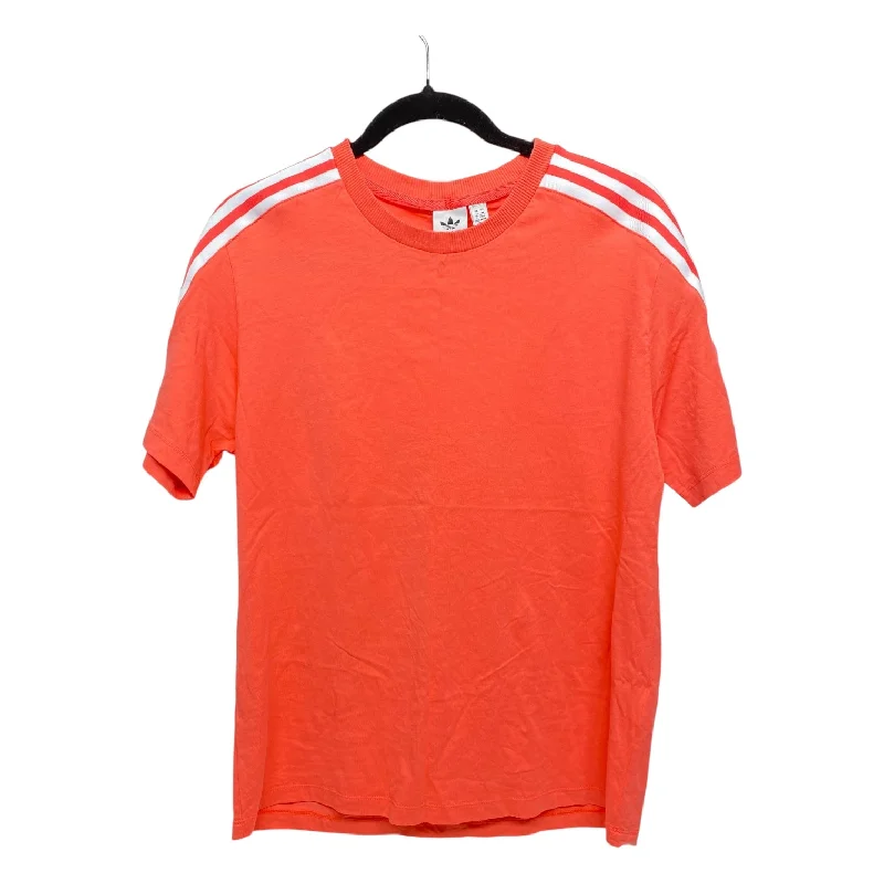 Athletic Top Short Sleeve By Adidas In Coral, Size: M Laid