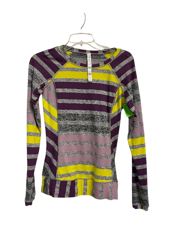 Athletic Top Long Sleeve Crewneck By Lululemon In Multi-colored, Size: 4 Casual Men's Loose