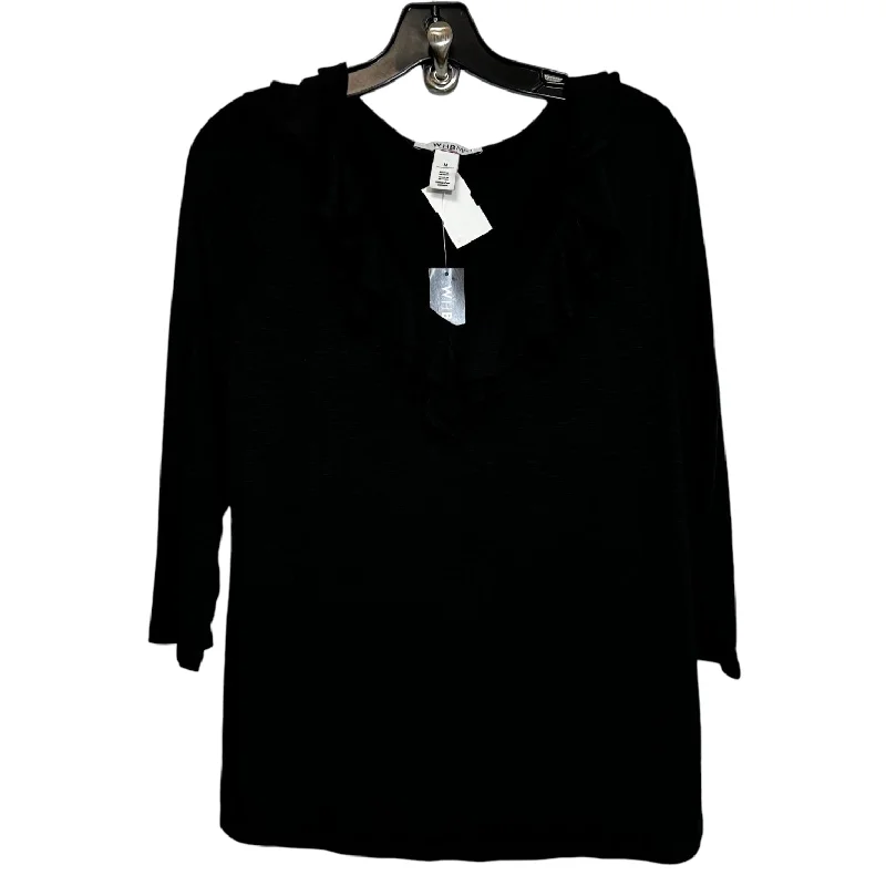 Top Long Sleeve By White House Black Market O In Black, Size: M Business