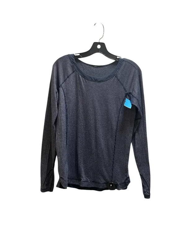 Athletic Top Long Sleeve Collar By Lululemon In Blue, Size: M Street