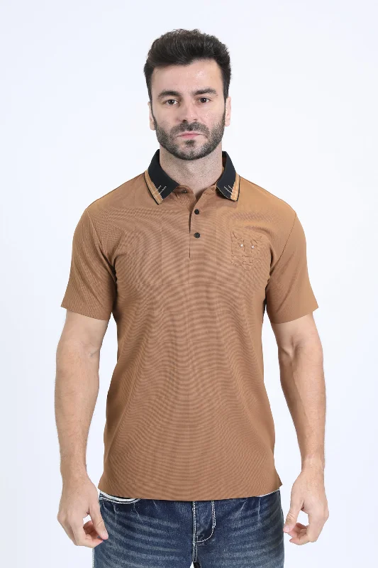 Men's Cotton Modern Fit Stretch Camel Polo Preppy Men's College