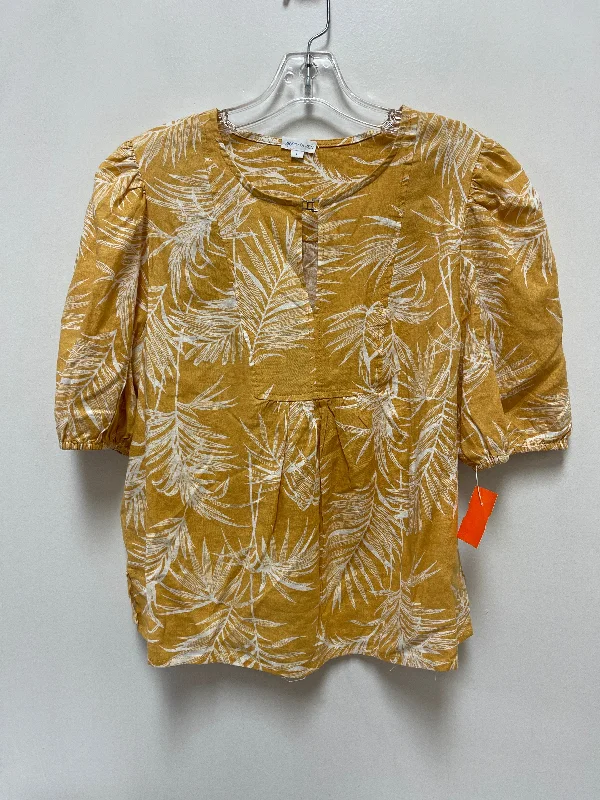 Top Short Sleeve By Sigrid Olsen In Yellow, Size: L Cool Men's Distressed