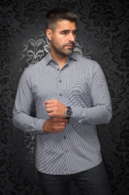 Au Noir Stretch Shirt | Alexander-PDP Black Unique Men's Patch