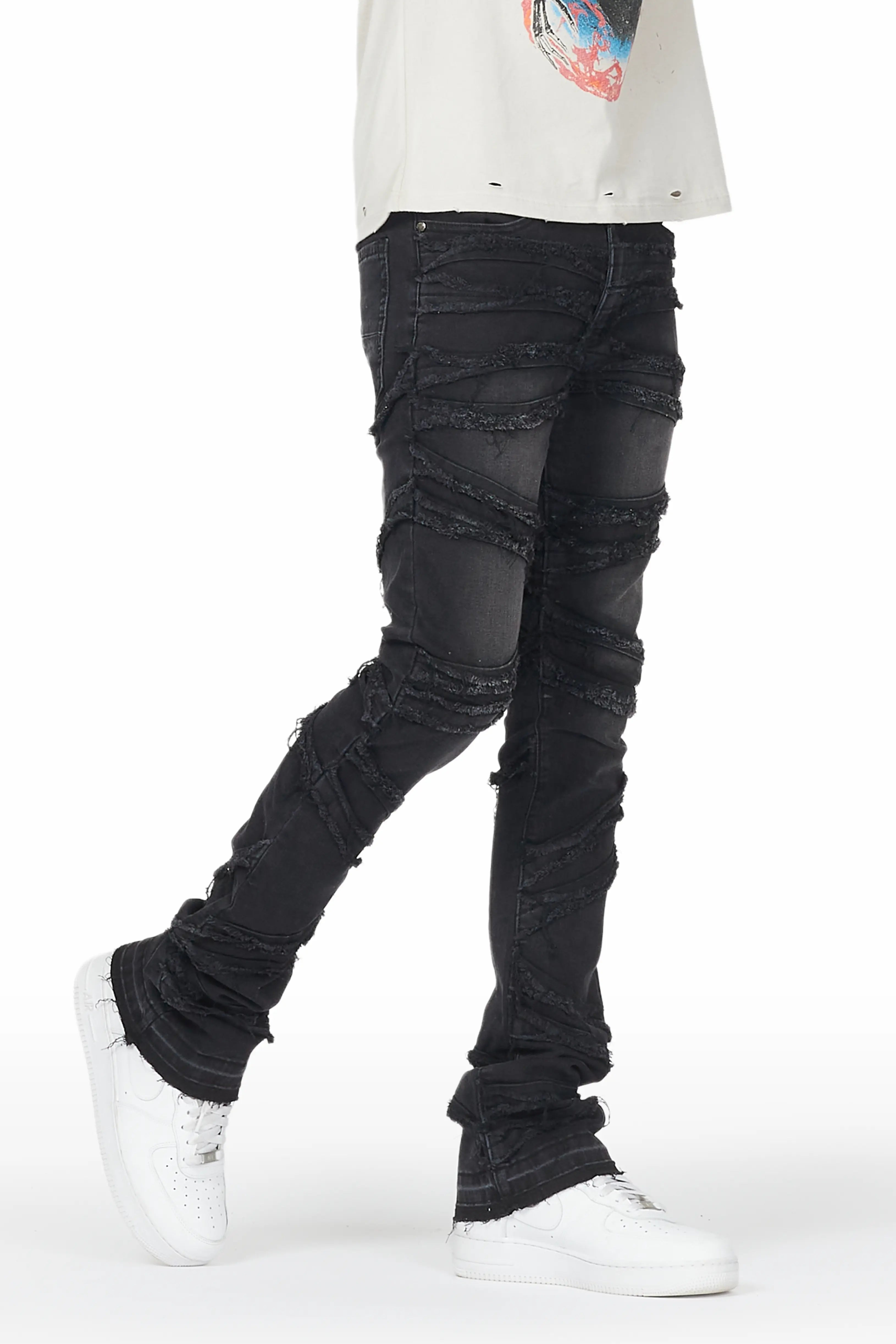 Norbert Dark Stacked Flare Jean Tough Men's Military