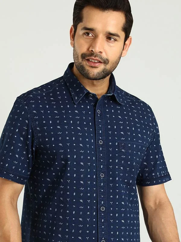 Men Printed Half Sleeve Cotton Shirt Street