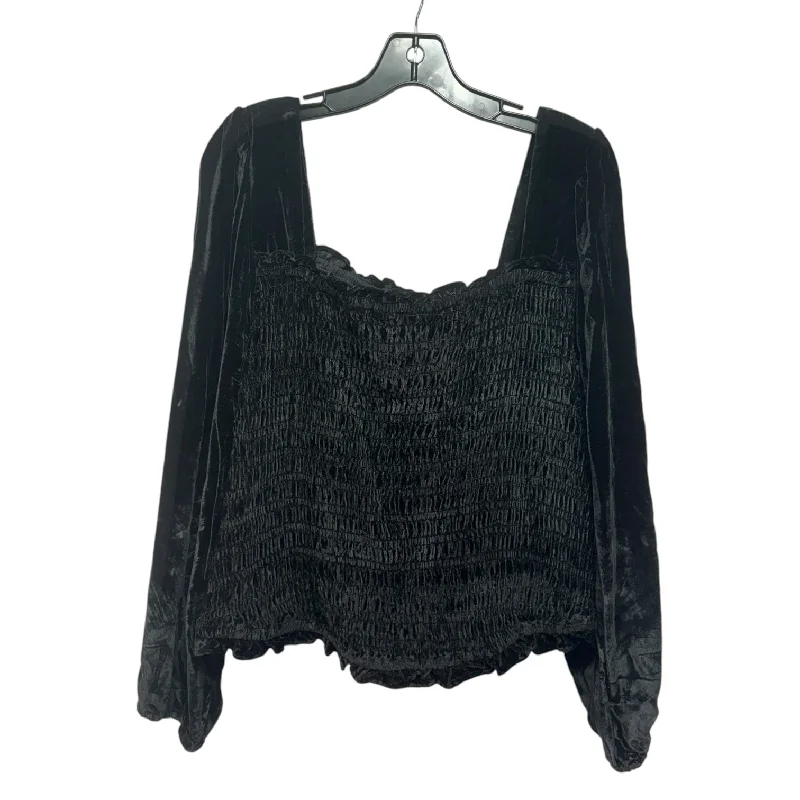 Velvet Top Long Sleeve By Torrid In Black, Size: 4 Lumberjack