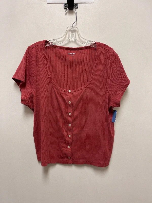 Top Short Sleeve By Old Navy In Red, Size: 2x Relaxed Men's Beach