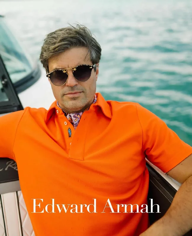 Ed Armah Capri Tangerine Sartorial Polo Monochromatic Office Style