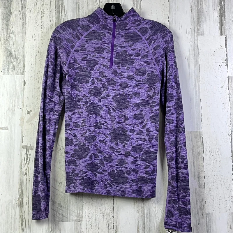 Athletic Top Long Sleeve Collar By Athleta In Purple, Size: S Sophisticated Men's 