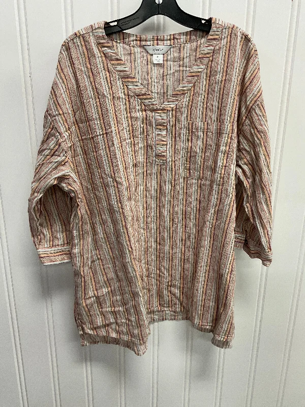 Top Long Sleeve By Cj Banks In Striped Pattern, Size: 3x Refined Men's Classic 