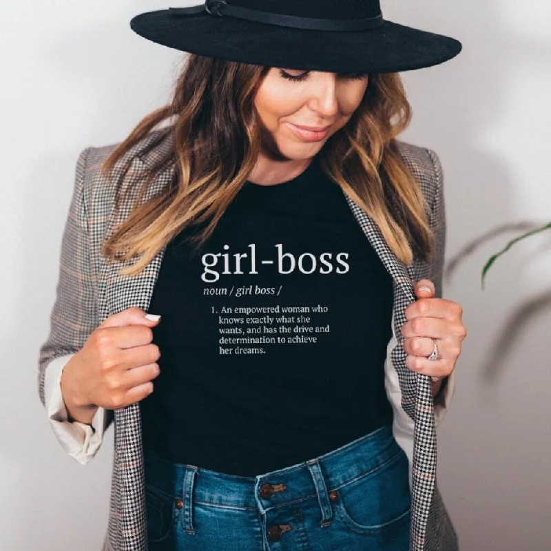 Girl Boss Definition T-Shirt Trendy Men's Scandinavian