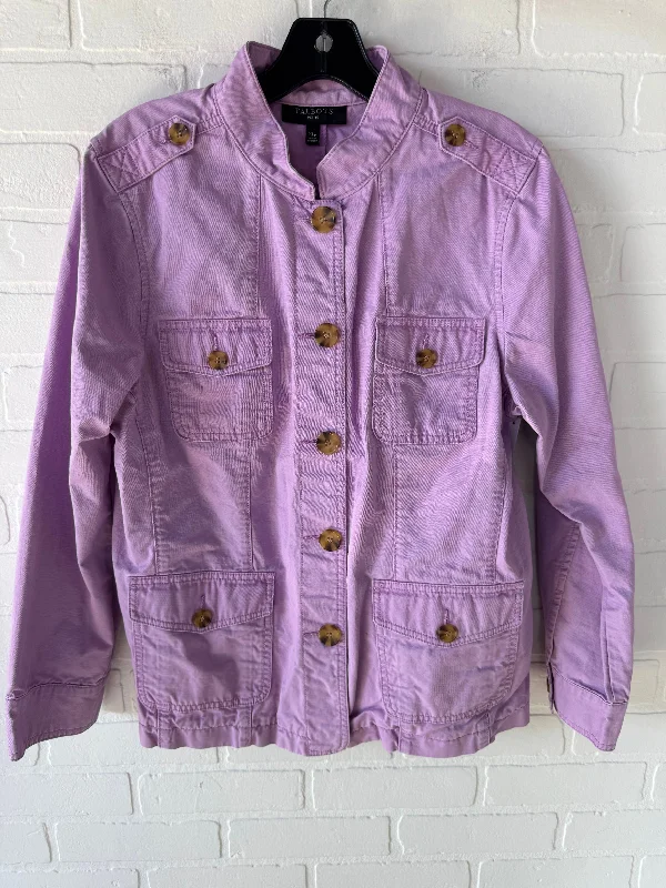 Jacket Shirt By Talbots In Purple, Size: Xlp Masculine Men's Thick