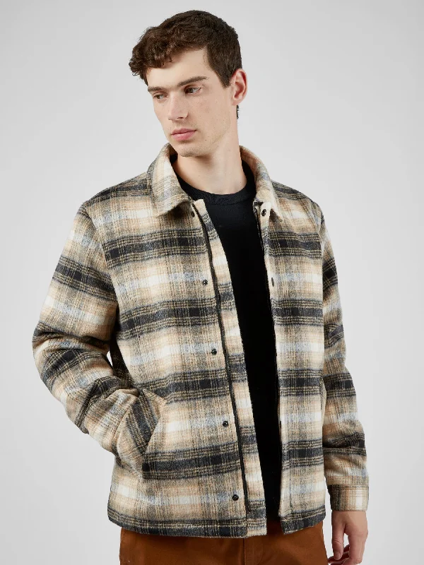 Wool Blend Check Coach Jacket Organic