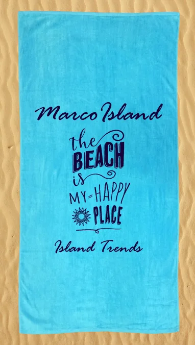 Island Trends Happy Place Beach Towel - Turquoise Refined Men's Hand