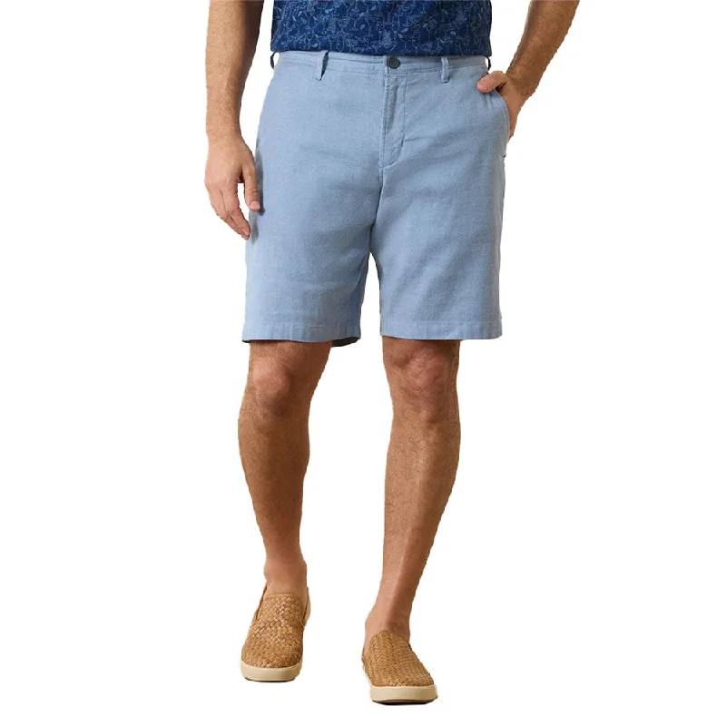 Tommy Bahama 10-Inch Beach Coast Linen Flat Front Shorts - Port Side Blue Elegant Men's Formal 