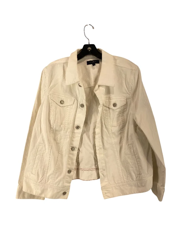 Jacket Denim By Talbots In White, Size: 1x Adventure