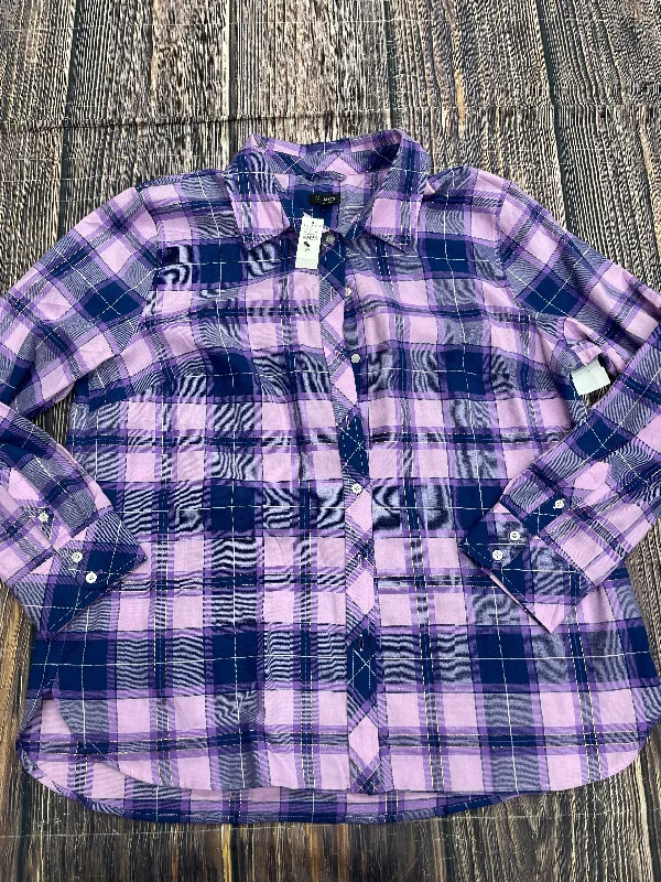 Top Long Sleeve By Talbots In Purple, Size: Xl Practical Men's Multi