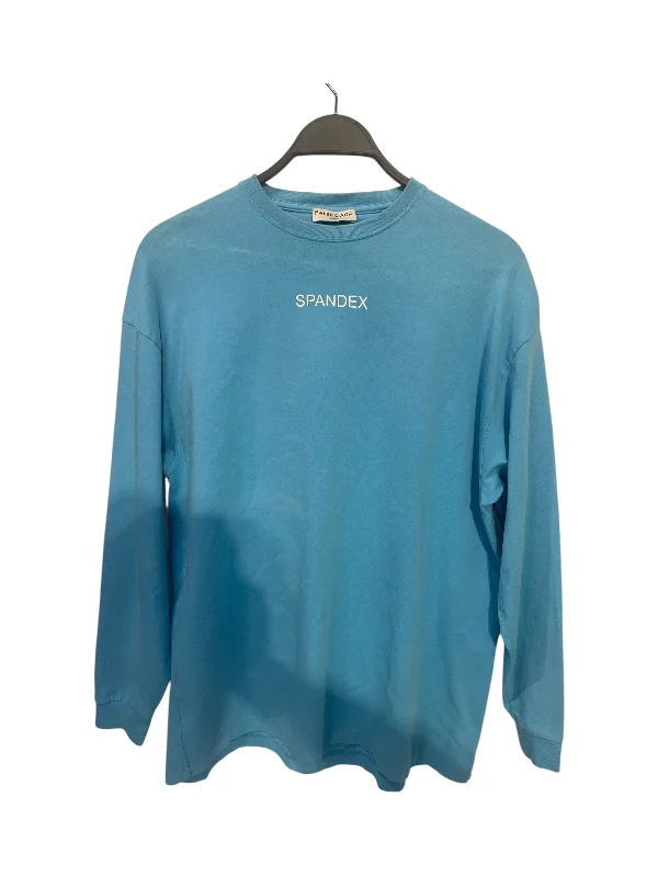 BALENCIAGA/LS T-Shirt/XS/Cotton/BLU/SPANDEX Bold Men's Statement