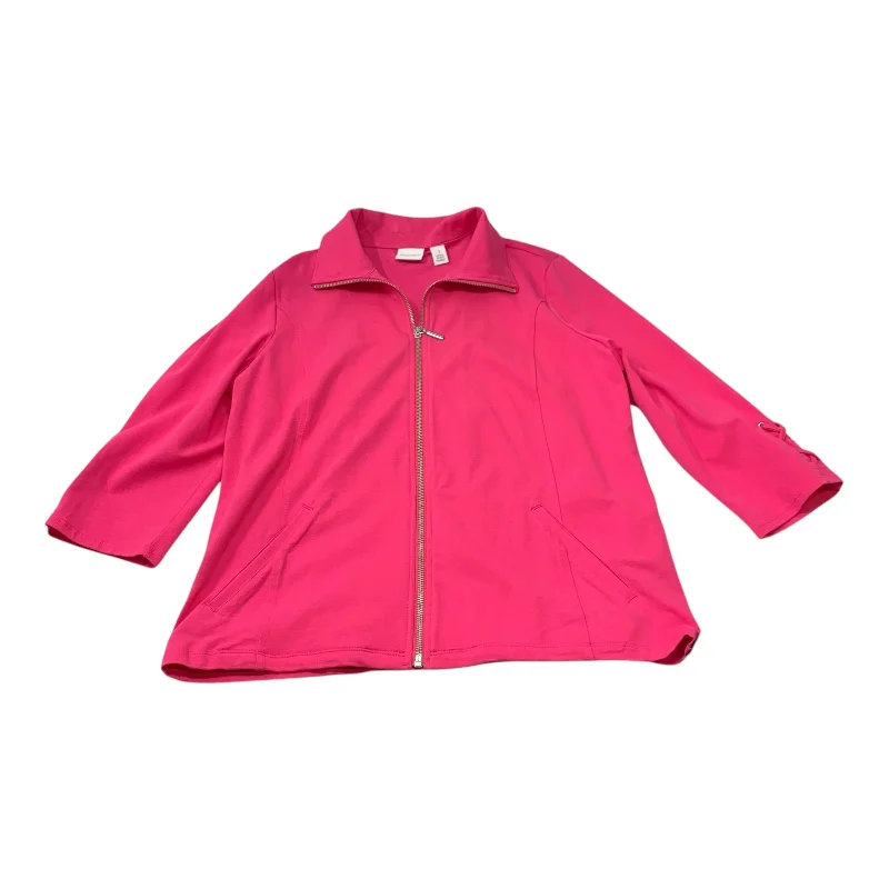 Athletic Jacket By Chicos In Pink, Size: M Tailored