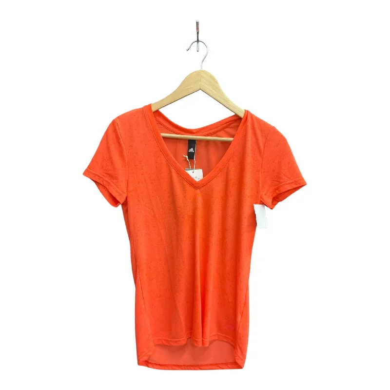 Athletic Top Short Sleeve By Adidas In Orange, Size: S Tough Men's Military