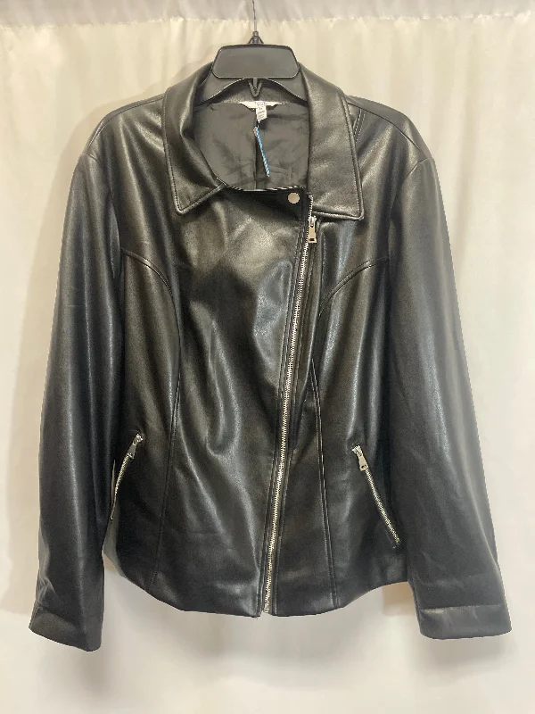 Jacket Moto By Time And Tru In Black, Size: 1x Unique Men's Patch