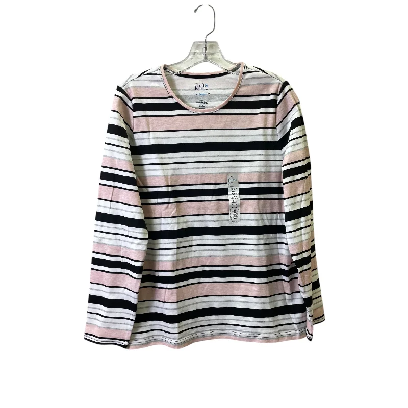 Top Ls Basic By Croft And Barrow In Pink & White, Size:Xl Modern Men's Tech