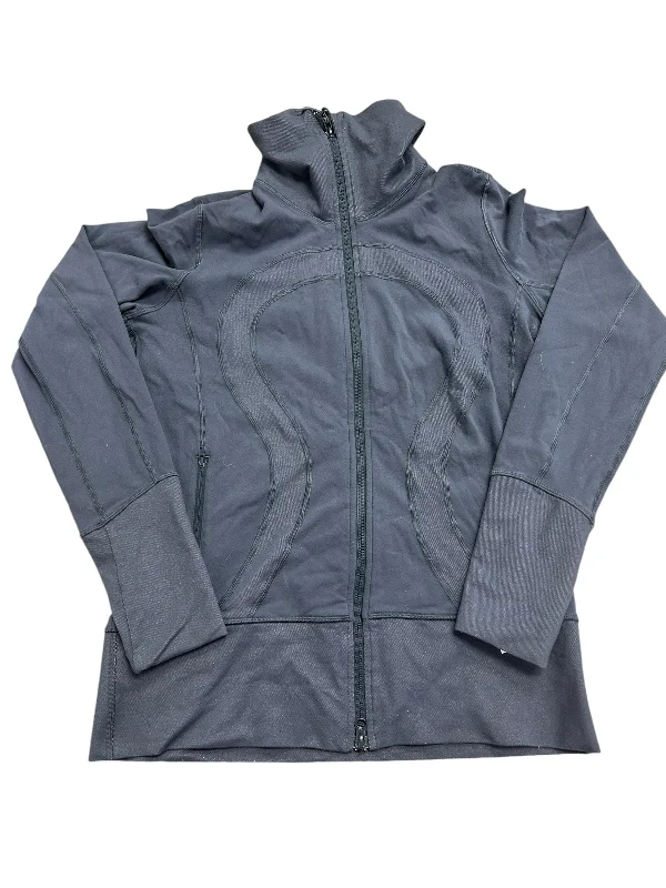 Athletic Jacket By Lululemon In Grey, Size: 8 Gym