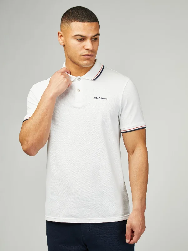 Signature Pique Polo - White Edgy Men's Punk