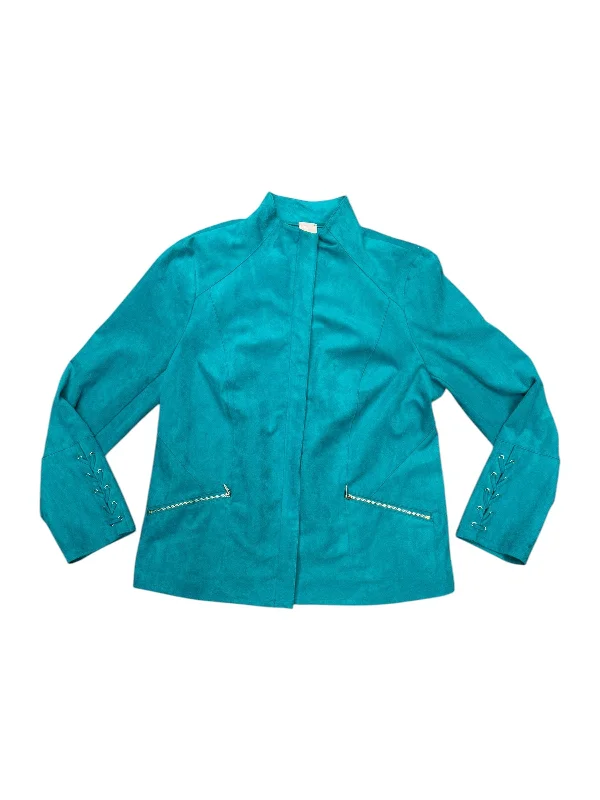 Jacket Moto By Chicos In Teal, Size: Xl Bohemian Men's Free