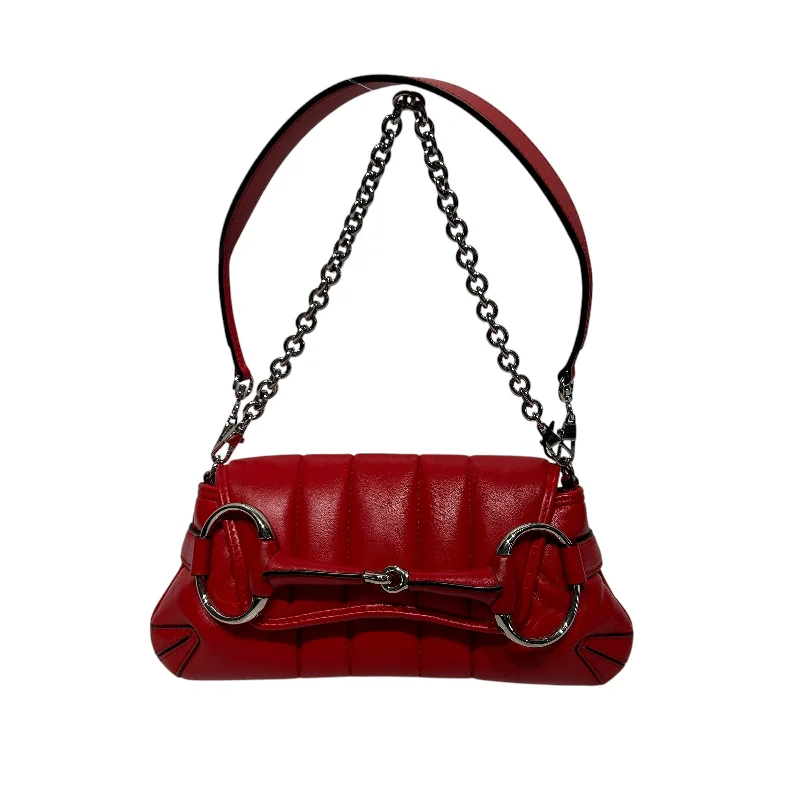 GUCCI/Bag/OS/Leather/RED/Horsebit Chain Leather Elegant Men's Cashmere