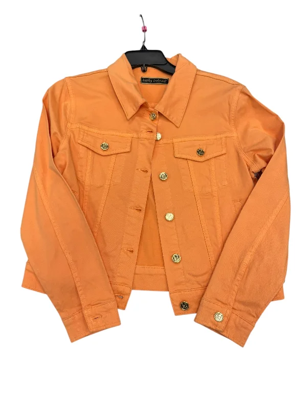 Jacket Denim By Kathy Ireland In Orange, Size: S Streetwear Style