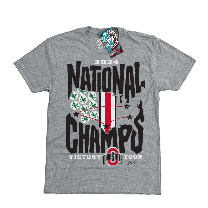 Ohio State Buckeyes National Champions Victory Tour T-Shirt Cclassic Men's Tweed