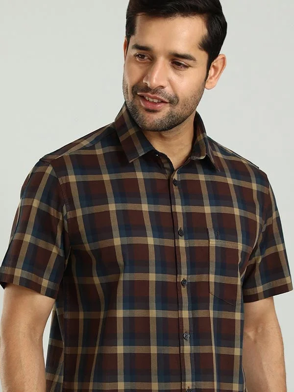 Men Checked Half Sleeve Cotton Shirt Lumberjack