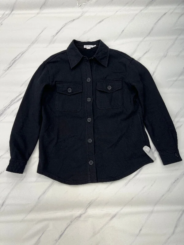 Jacket Shirt By Good American In Black, Size: 0 Trendy Men's Oversized