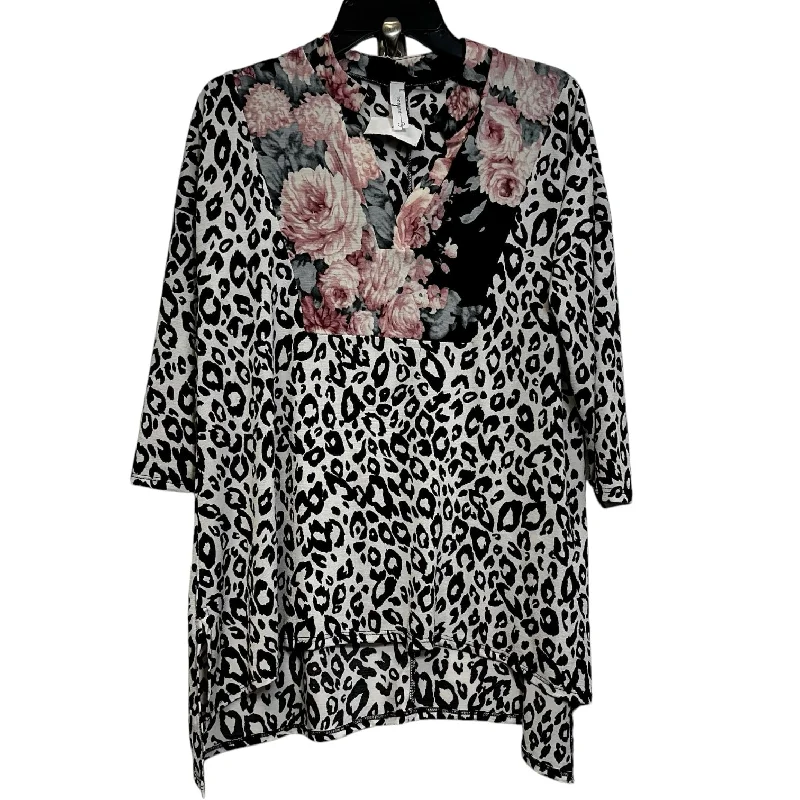 Top Long Sleeve By Clothes Mentor In Leopard Print, Size: S Trendy Men's Oversized