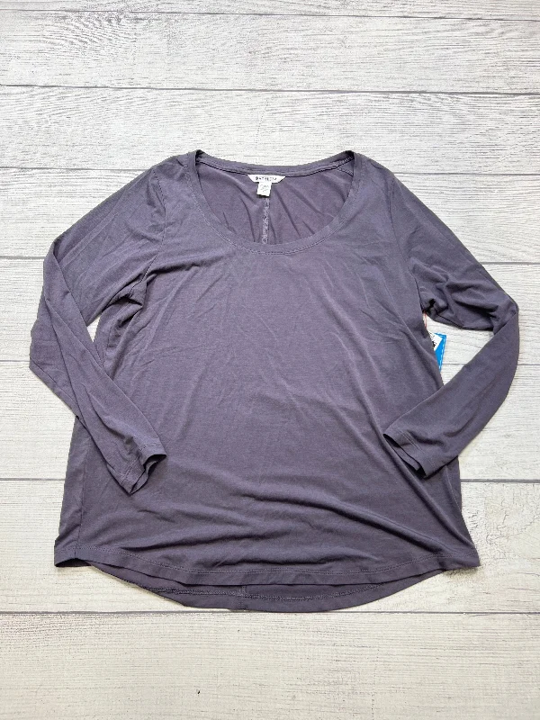 Athletic Top Long Sleeve Collar By Athleta In Purple, Size: L Business